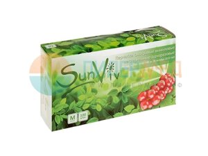 Перчатки виниловые неопудренные SunViv прозрачные - XL