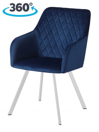Кресло поворотное Барли, Confetti blue/белый