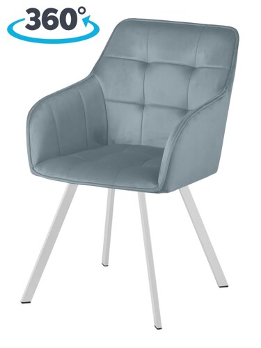 Кресло поворотное Мони, Confetti dusty blue/белый