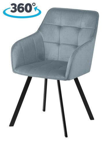 Кресло поворотное Мони, Confetti dusty blue/черный
