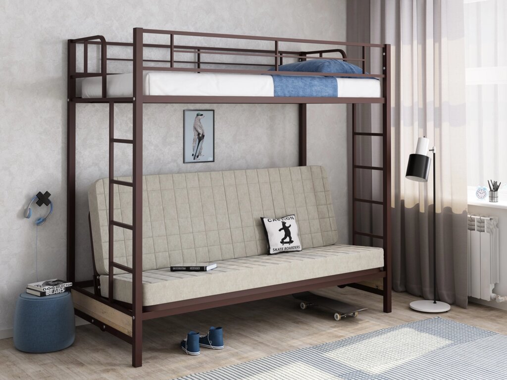 Двухъярусная кровать с диваном Мадлен - доставка