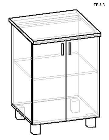 Кухонный стол 2-х дверный ТР 3.3 (600,800 мм) - гарантия