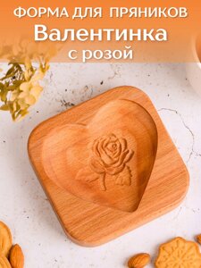 Форма для пряника (пряничная доска) Buken «Сердце с розой»