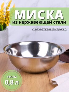 Миска металлическая 0,8 л MALLONY Bowl-Roll-16 из нержавеющей стали