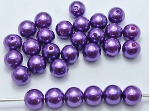 Бусины пластиковые перламутровые d-6мм,100гр (фиолетовый)