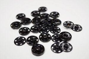 Кнопки пришивные на блистере d-23мм, 12шт (черный)