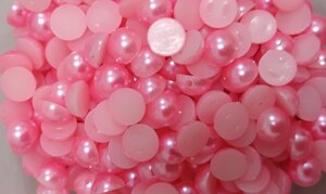 Полубусины пришивные пластик 10мм, 100гр (розовый)