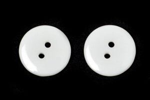 Пуговицы пластик супатная 36L-23мм, 2 прокола (белая)