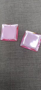 Стразы пришивные квадратные 4см (розовый)