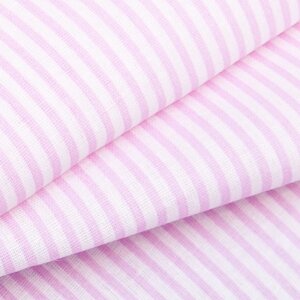 Ткань бязь в полоску шир 1,5м (розовый)