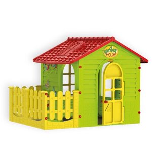 Детский пластиковый домик "Домик с забором", 165*120 см, 10839