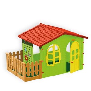 Детский пластиковый домик "Домик с забором садовый", 190*127см, 10498
