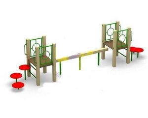 Элемент спортивно-игровой детской площадки Мостик 1, дерево, металл