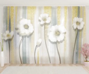 Фототюль "Большие белые цветы", 2,8*1,6м
