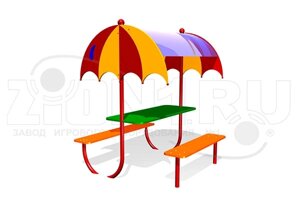 Малые архитектурные формы АО ЗИОН1 СП072 Детский столик с навесом «Зонтик»
