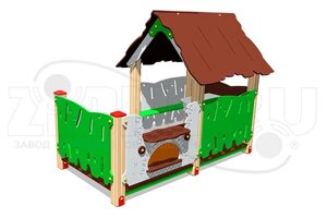 Оборудование для детских площадок АО ЗИОН1 ИМ112 Домик «Хижина с печкой»