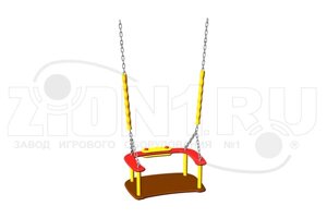Оборудование для детских площадок АО ЗИОН1 К045 Сиденье для качелей со спинкой и цепями