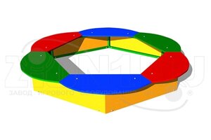 Оборудование для детских площадок АО ЗИОН1 П006 Детская песочница «Ромашка»