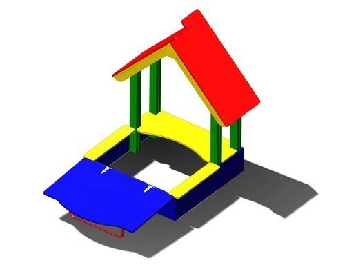 Песочница-домик для детской площадки, дерево, металл - распродажа