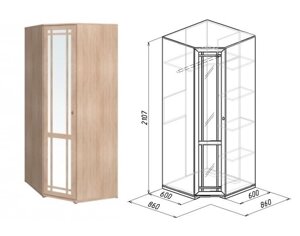Шкаф угловой Sherlock 10 Фасад зеркало