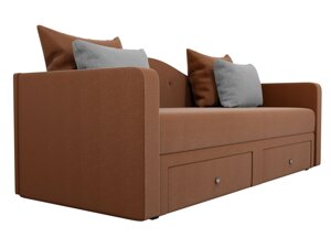 Детский прямой диван Дориан | коричневый | Серый