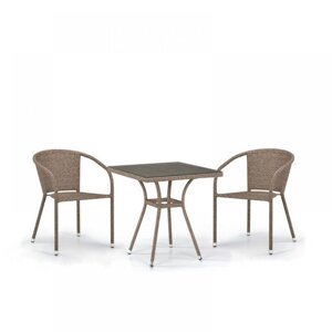 Комплект плетеной мебели T282BNT-Y137C-W56 Light brown 2Pcs