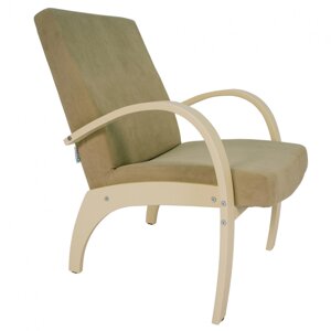 Кресло для отдыха Денди шпон | Ткань ультра санд | каркас дуб шампань шпон