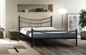 Кровать двуспальная "Luna"180х200 | металлическое основание | Черный