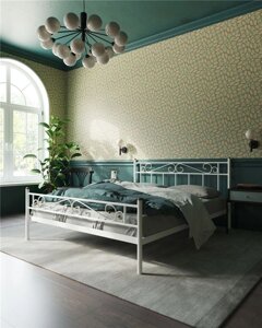 Кровать с изножьем "Франческа"180х200 | ноги металл | цвет Белый |