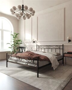Кровать с изножьем "Франческа"180х200 | ноги металл | цвет Коричневый бархат |