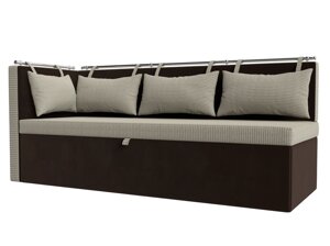 Кухонный диван Метро с углом слева | Корфу 02 | коричневый