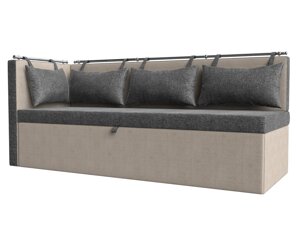 Кухонный диван Метро с углом слева | серый | бежевый