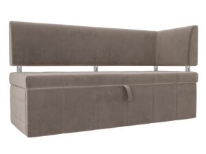 Кухонный прямой диван Стоун с углом | Коричневый