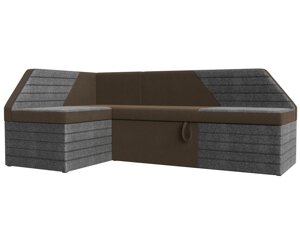 Кухонный угловой диван Дуглас левый угол | коричневый | Серый
