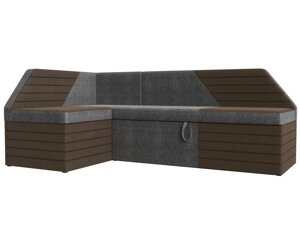 Кухонный угловой диван Дуглас левый угол | Серый | коричневый