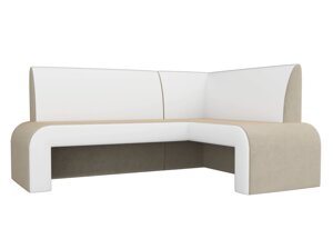 Кухонный угловой диван Кармен | Бежевый | Белый