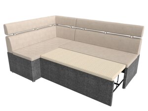 Кухонный угловой диван Классик левый угол | бежевый | Серый
