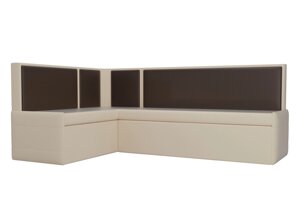 Кухонный угловой диван Кристина левый угол | бежевый | коричневый