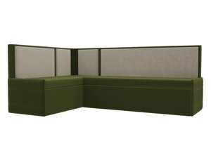 Кухонный угловой диван Кристина левый угол | Зеленый | Бежевый