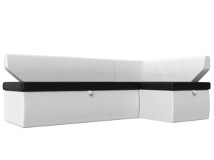 Кухонный угловой диван Омура правый угол | Черный | Белый