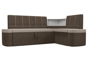 Кухонный угловой диван Тефида | бежевый | коричневый
