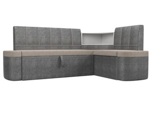 Кухонный угловой диван Тефида | бежевый | Серый