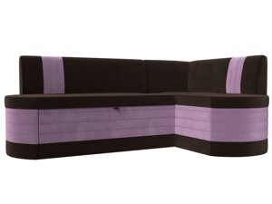 Кухонный угловой диван Токио правый угол | Коричневый | Сиреневый