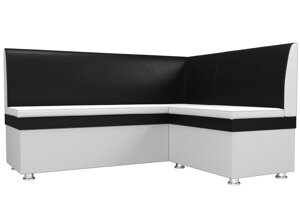 Кухонный угловой диван Уют | Белый | Черный