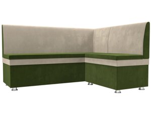 Кухонный угловой диван Уют | Зеленый | Бежевый