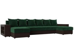 П-образный диван Дубай | зеленый | коричневый