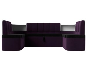 П-образный диван Тефида | черный | фиолетовый