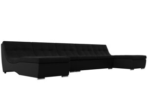 П-образный модульный диван Монреаль Long | черный | черный