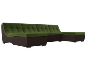 П-образный модульный диван Монреаль | зеленый | коричневый