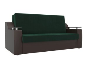 Прямой диван аккордеон Сенатор 120 | зеленый | коричневый